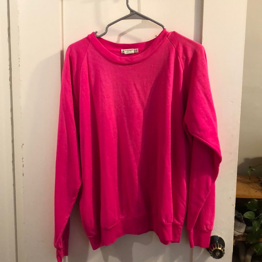 Vintage Neon Pink Crew Neck Sweatshirt